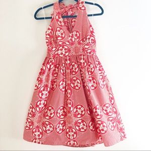 ModCloth Haute Happenstance Ladybug Red Ivory Halter Dress size Medium